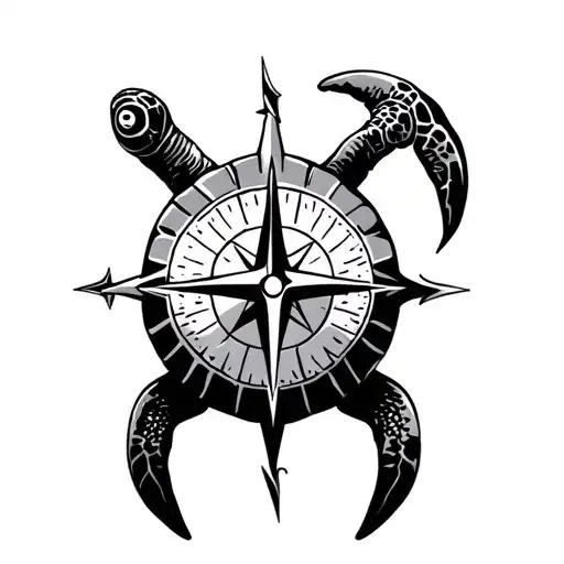 Compass Turtle Shell Trident Scuba Diving And World