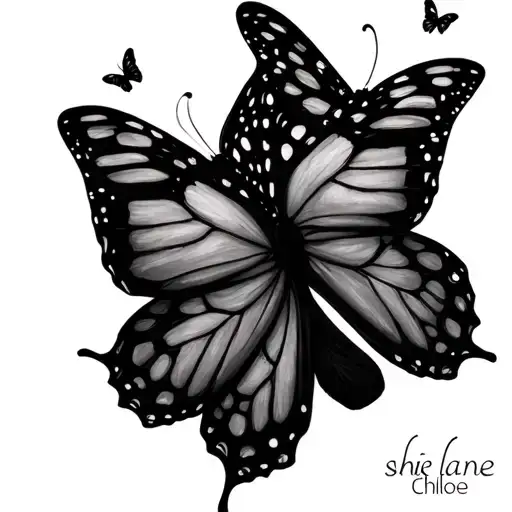 Infinity Symbol With The Names Shiere Lane Chloe And 3 Butterflies