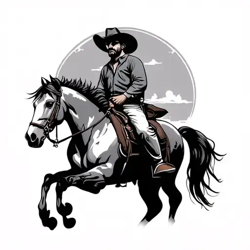 Cowboy On Horse