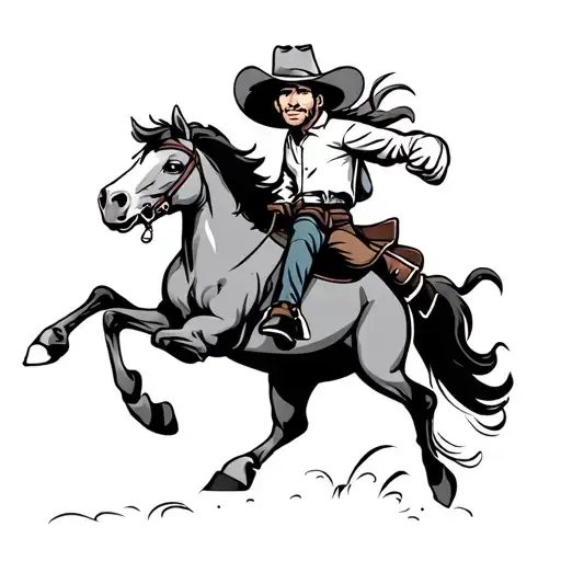 Cartoon Cowboy Horse Galloping
