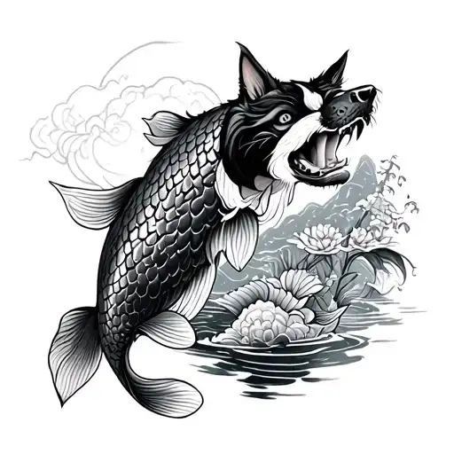 Fu Dog And Koi Fi Scene