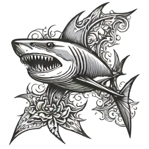 Shark Impaled By A Spear