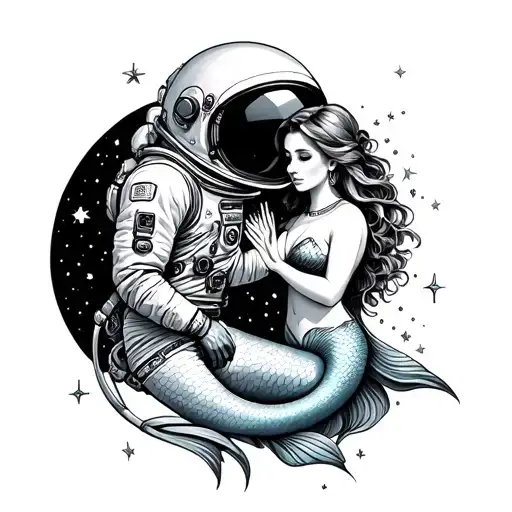 Astronaut And Mermaid