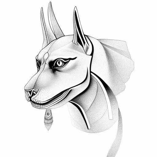 Anubis With Hyieroglyphics Egyptian