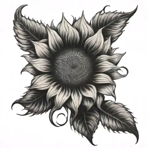 Sunflower Blooming With Sea Goat