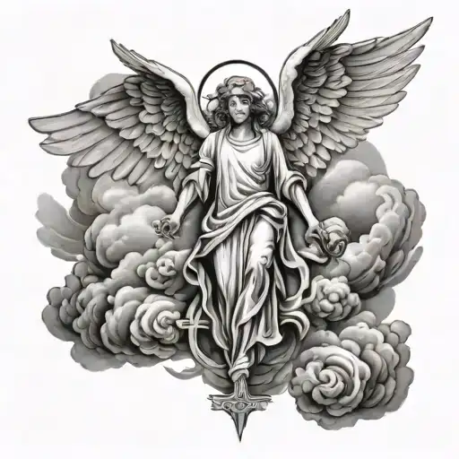 God Religion Christian Cross Angel Heaven Clouds