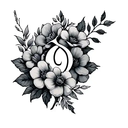 Aquarius Sign With Flowers