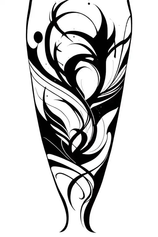 Abstract Design With Thin Black Lines For My Leg