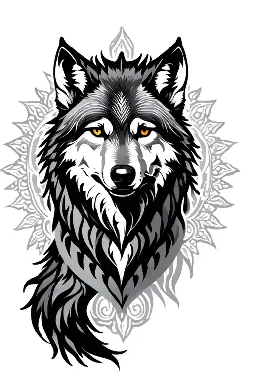 Wolf Mandala Design