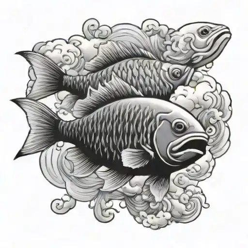 Fish Swimming On Clouds