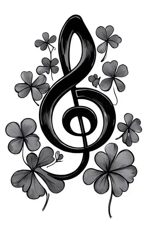 Can You Draw Me A G-clef With Clover Leaf On Both Sides