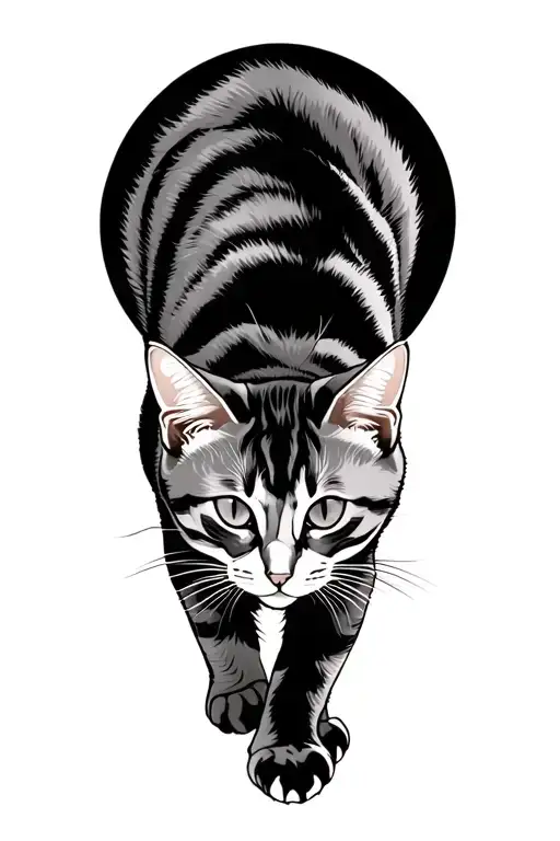 Neotrad Of A Mixed Color Cat Crawling Full Body