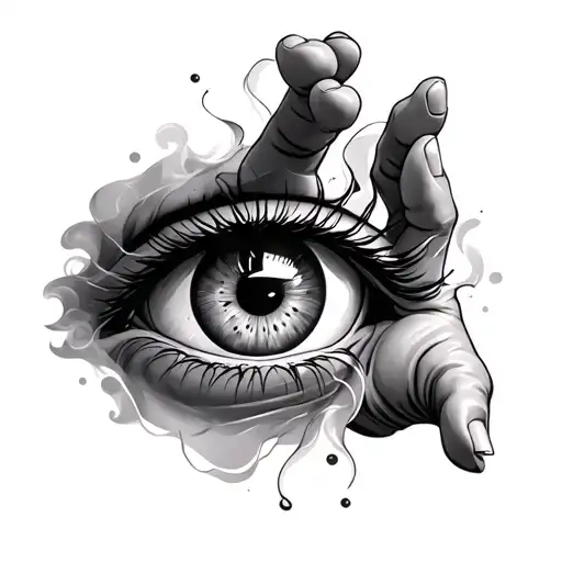 Addiction Recovery Hourglass Smoke Eye Reaching Hand