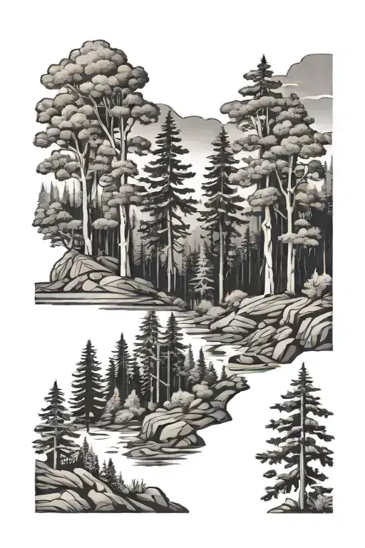 Trees And Forest Scene