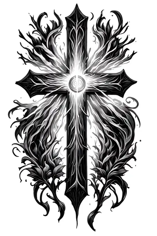 I Would Like A Christian Cross With A Luminous Aura