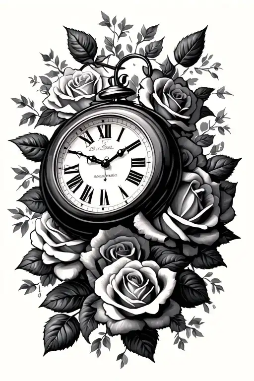 A Clock That Shows 6 O'clock And The 26Th And A Roses Background