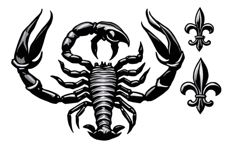 Scorpion And Fluer De Lis Symbol Incorporated