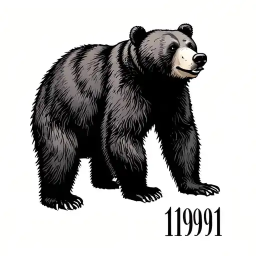 Numbers 1 9 9 1 Shape Of A Bear