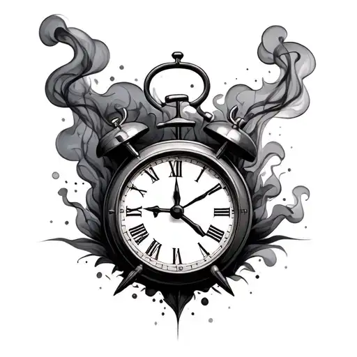 Addiction Recovery Clock And Smoke