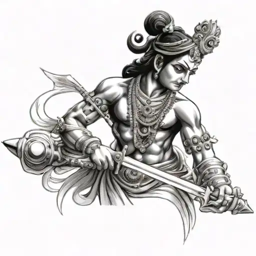 Lord Krishna Holding Sword