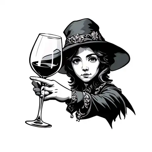 Little Guy Who Shows It's A Fesan A Finger Of Honor With A Glass Of Wine In Her Hand