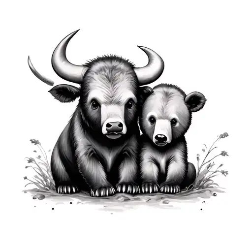 Baby Bull And Baby Bear Son