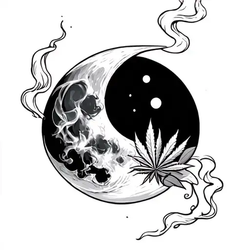 Moon Smoking Weed