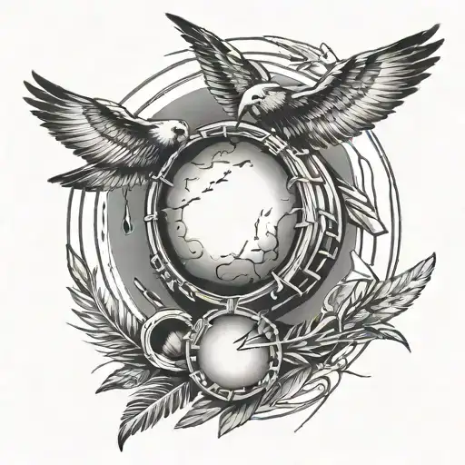 Native American Drum And Planes Flying Overhead