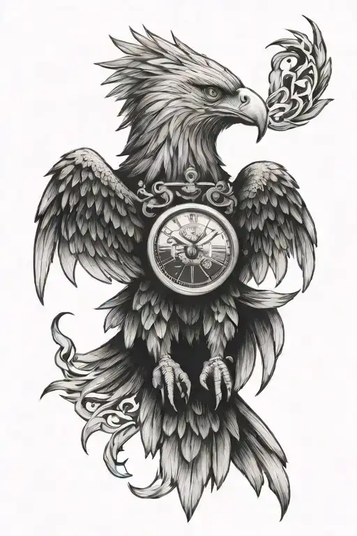 Eagle With Watch Polish Flag Intertwined Within