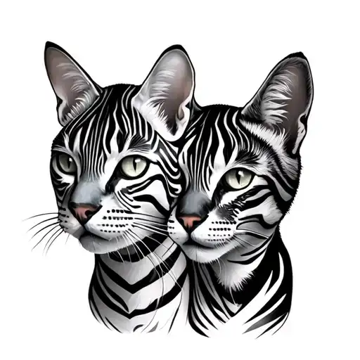 Zebra And Cat