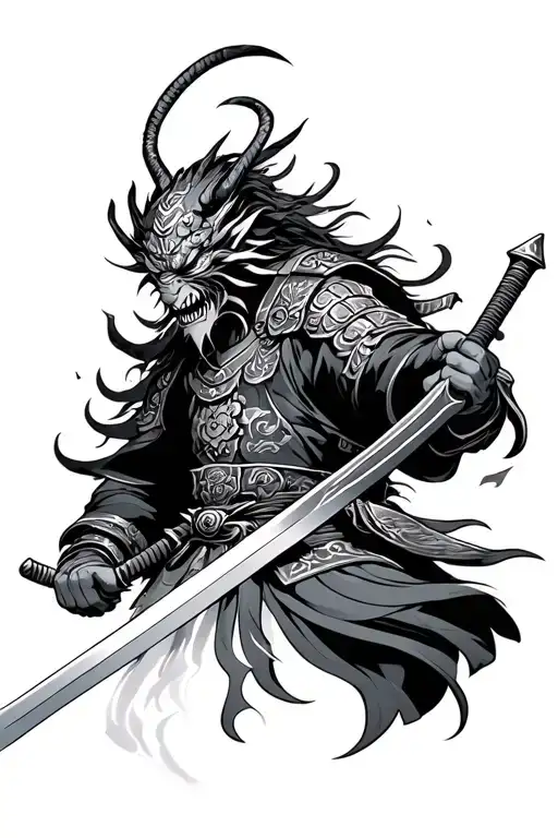 Demon Samurai With Sword