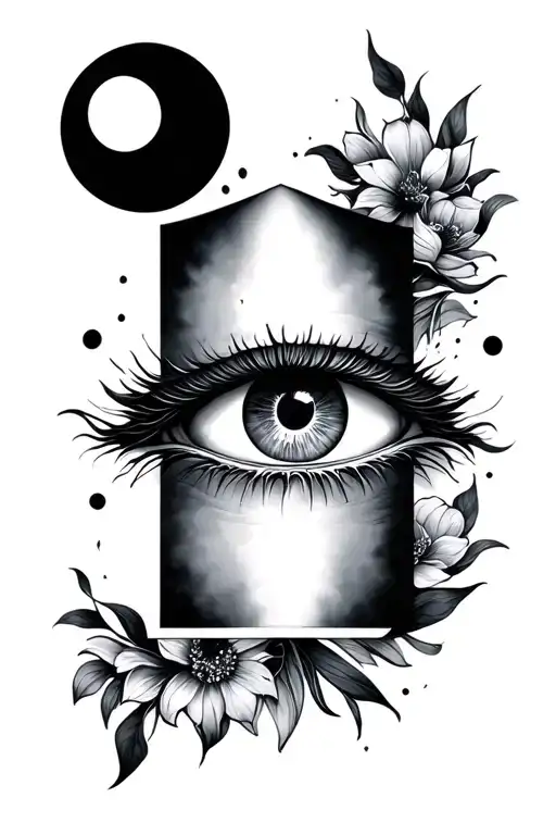 All Seeing Eye And Moon Simple