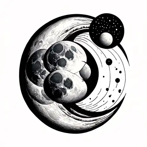 Moon Phases Vertically