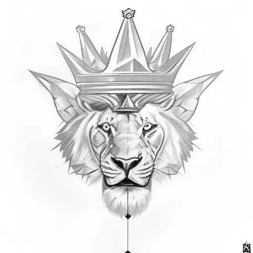 Leo Head With Crown In Triangle