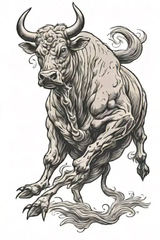 Bull Kick Hind Legs In Air