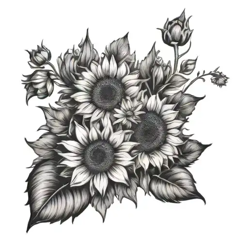 Sunflower And Daisy Bouquet