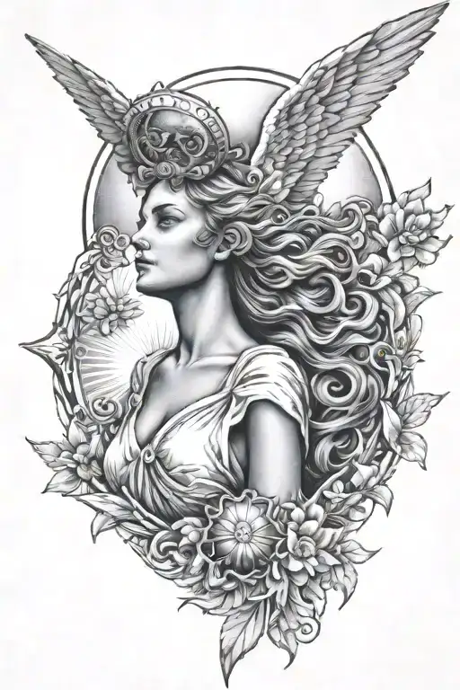 Angel Looking Up At Sun