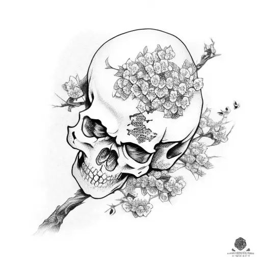Skeleton Cherry Blossom Beauty