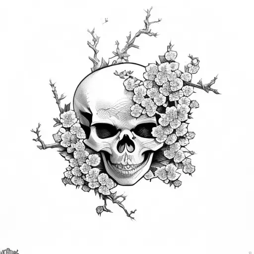 Skeleton Cherry Blossom Beauty