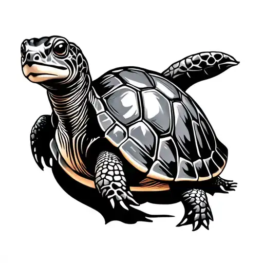 Turtle With Running Accomplishments In Shell Pattern