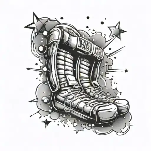 A Boxing Ring Filled With Cosmic Elements And Stars