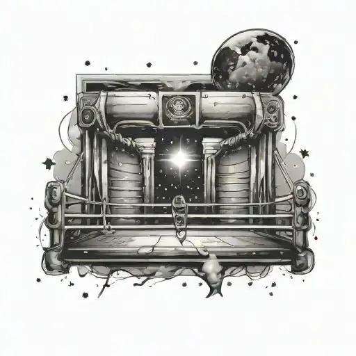 A Boxing Ring Filled With Cosmic Elements And Stars