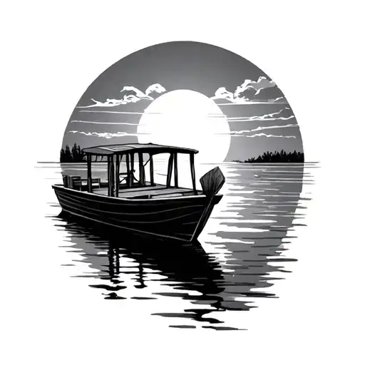 Sunset Wooden Pontoon