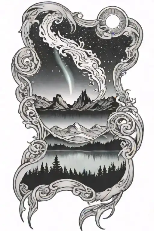 Northern Lights Galaxy Sky