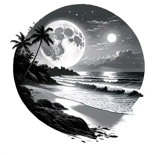 Beach And Moon