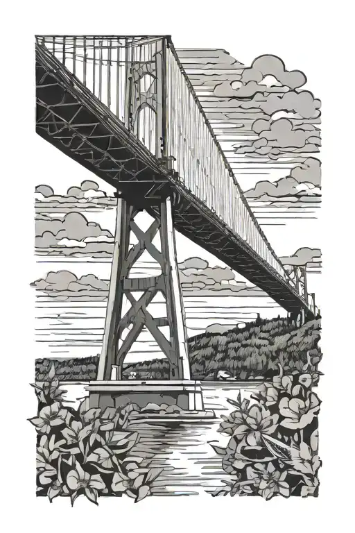 Mackinac Bridge Through A Cardinal Bird