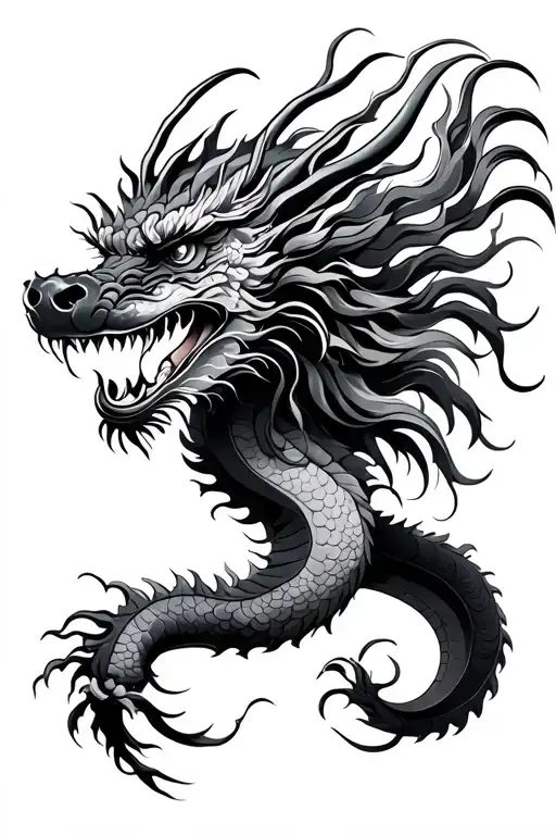 Dragon With A Vietnamese Lady Head Profile