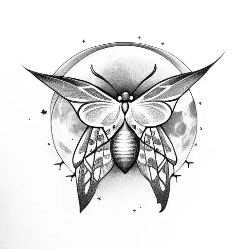 Moth Wirh Moon
