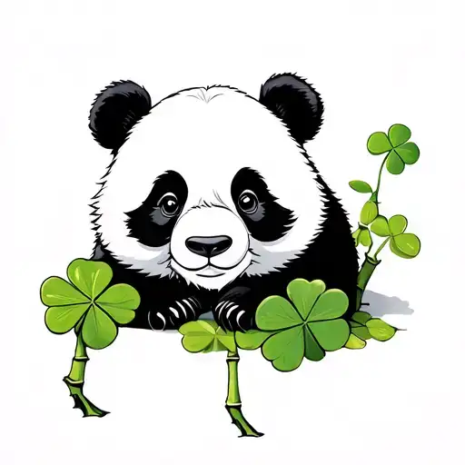 4 Leaf Clover Bamboo Panda