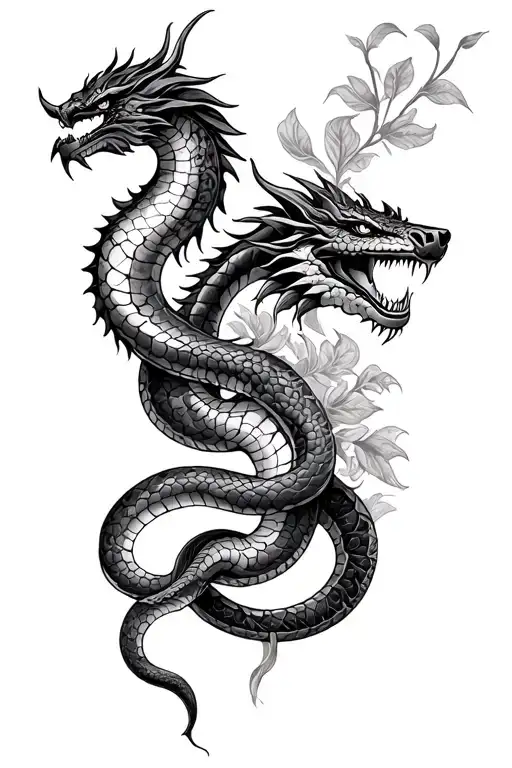 Ayahuasca With Snake And Dragon